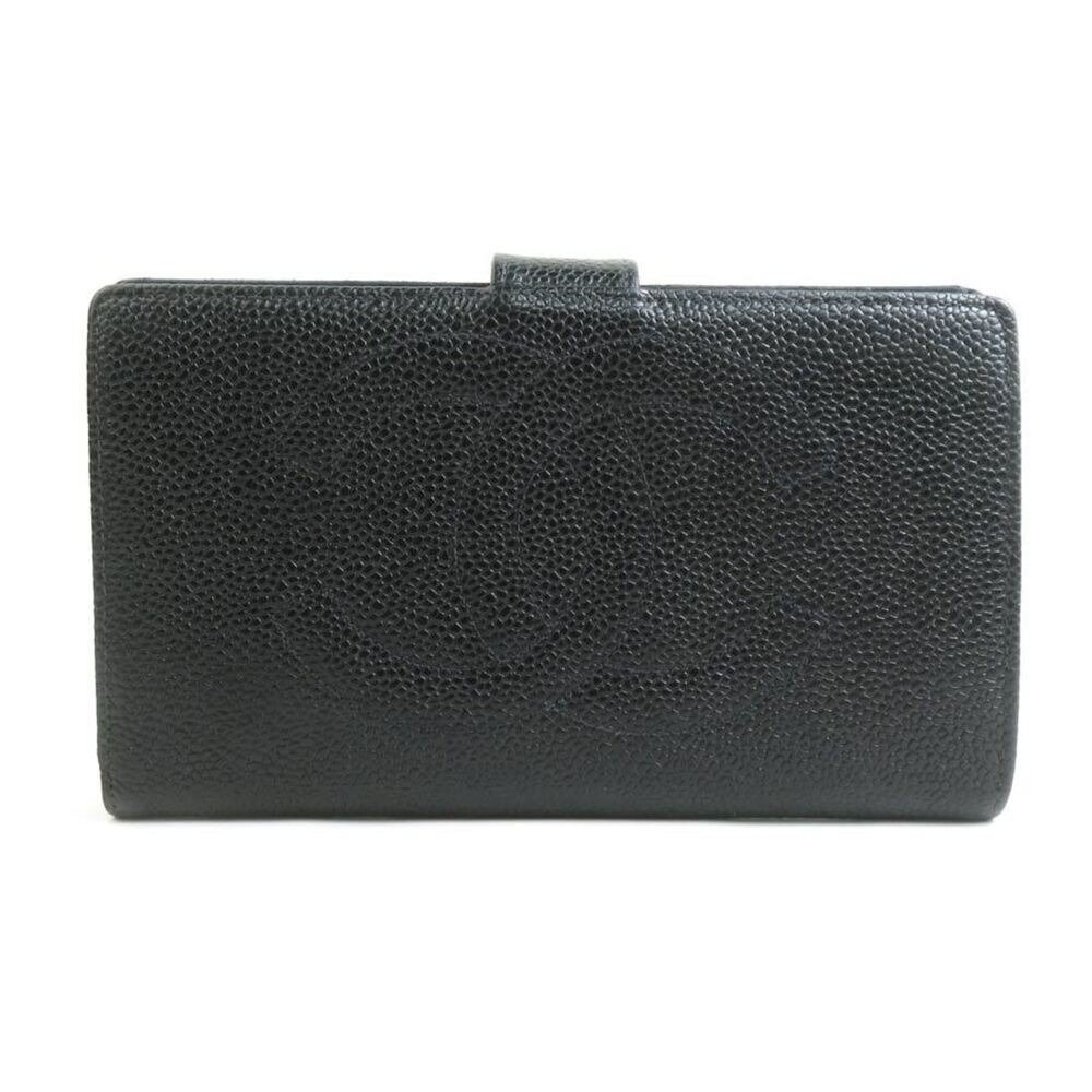 CHANEL Black Caviar Leather Wallet
